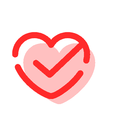 Heart showcasing a checkmark in the middle/